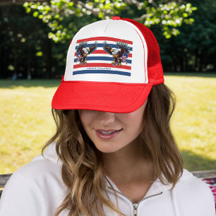 4th of July Bald Eagle Red White Blue Patriotic Trucker Hat