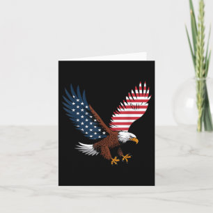 4th Of July Bald Eagle Usa American Flag Patriotic Card