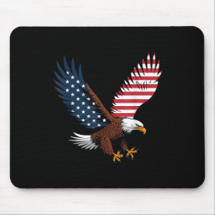 4th Of July Bald Eagle Usa American Flag Patriotic Mouse Pad