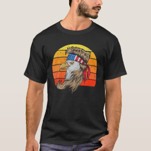 4Th Of July Bald Eagle With Mullet USA Flag T-Shirt