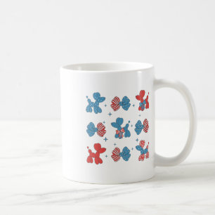 4th Of July Balloon Dog & Bows Patriotic Indep Coffee Mug