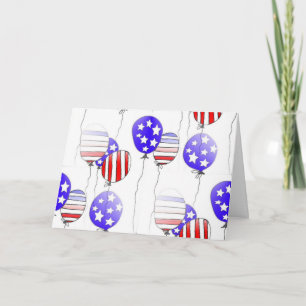 4th of July balloons greeting Card