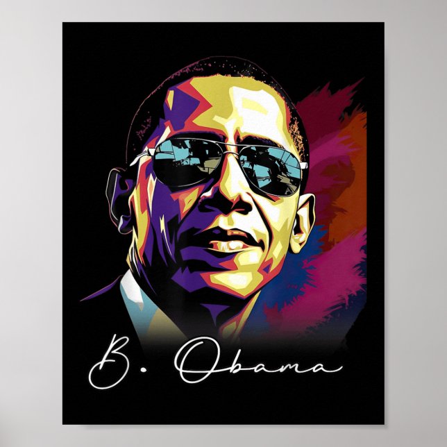 4th Of July Barack Obama President Portrait Patrio Poster (Front)