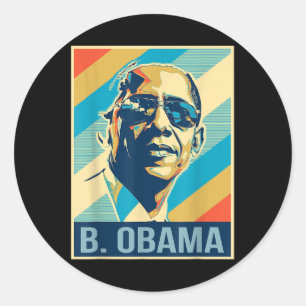 4th Of July Barack Obama President Retro Patriotic Classic Round Sticker