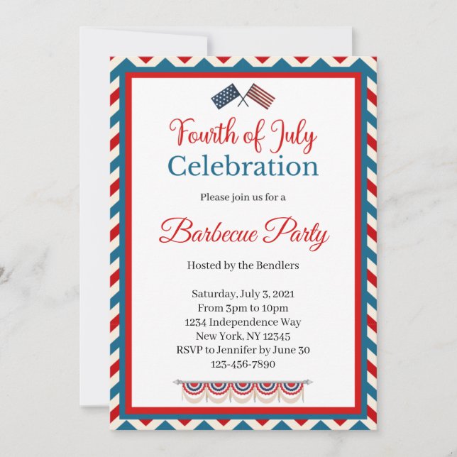 4th of July Barbecue Invitation (Front)