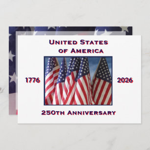 4th of July Barbeque, USA 250th Anniversary, Flags Invitation