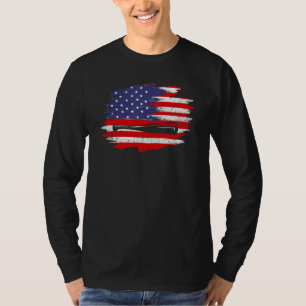 4th of July Baseball American Flag With Bat Patr T-Shirt