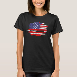 4th of July Baseball American Flag With Bat Patr T-Shirt