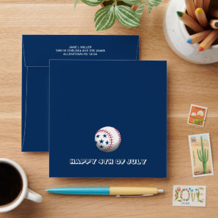 4th of July Baseball Envelope