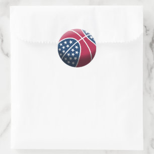 4th of July Basketball Classic Round Sticker