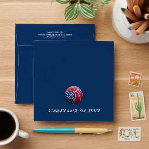 4th of July Basketball Envelope