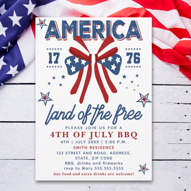 4th of July BBQ - America Land of the Free Invitation (Creator Uploaded)