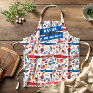 4th of July BBQ Americana All-Over Print Apron