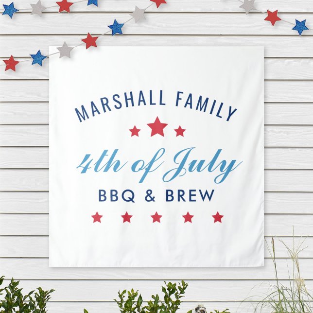 4th of July BBQ and Brew Monogram Tapestry (Creator Uploaded)