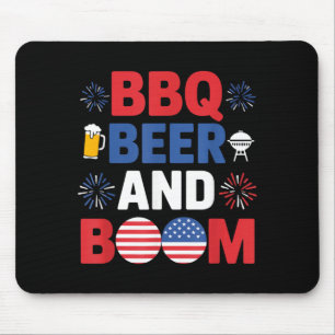 4th Of July Bbq Beer And Boom Patriotic Aamerican Mouse Pad