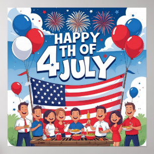 4th of July BBQ Celebration Poster Download
