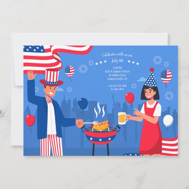 4th of July BBQ Invitation (Front)