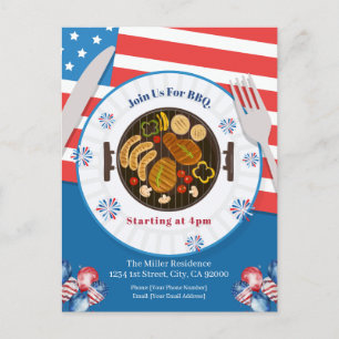4th Of July BBQ Invitation, Party In USA Invite