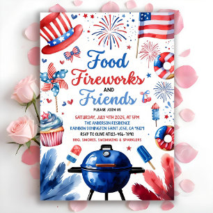4th Of July BBQ Invitation, Party In USA Invite