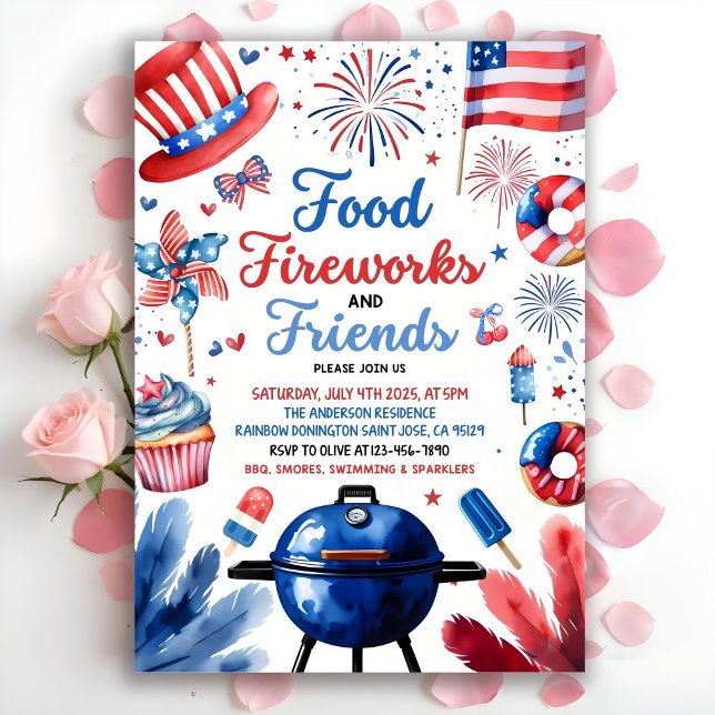 4th Of July BBQ Invitation, Party In USA Invite (Creator Uploaded)