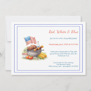 4th of July BBQ Invitation – Patriotic Backyard 