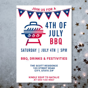 4th Of July BBQ Modern Bold Simple Invitation