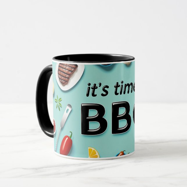 4th of July BBQ Mug – Hot Dogs, Fireworks &Freedom (Front Left)