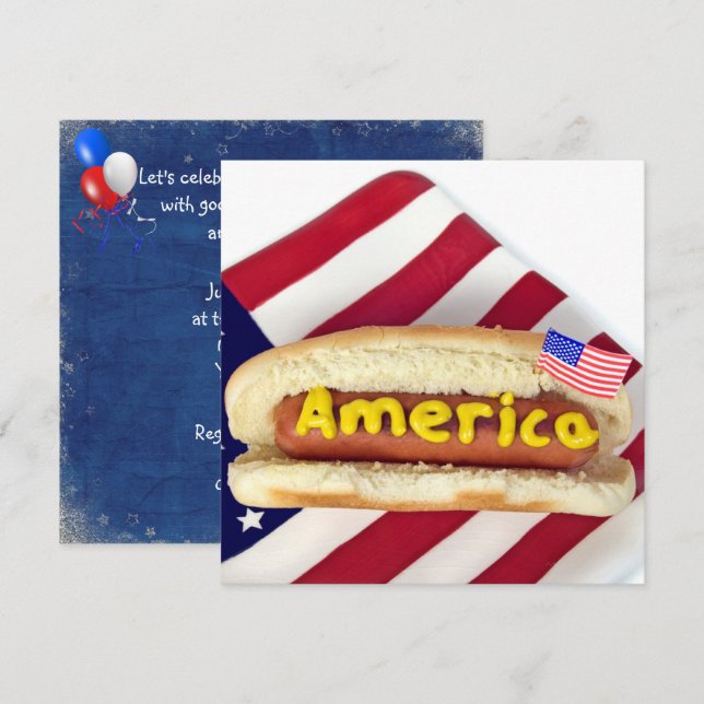 4th Of July BBQ Party Invitation (Front/Back)