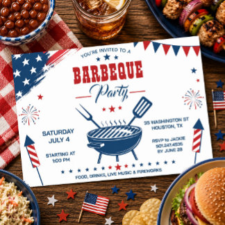 4th of July BBQ Party Invitation