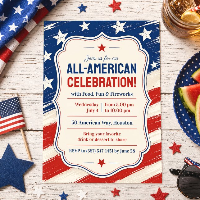 4th of July BBQ Party Invitation (Creator Uploaded)