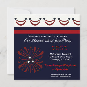 4th of July BBQ Party Invitation