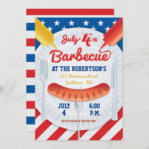 4th of July BBQ Party Invitation
