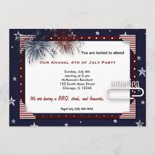 4th of July BBQ Party Invitation