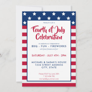 4th of July BBQ Party Invitation