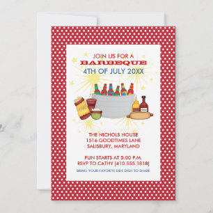 4th of July BBQ Party Invitations