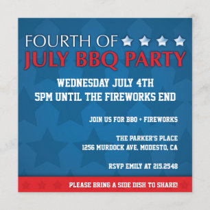 4th of July BBQ Party Invite