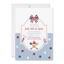 4th of July BBQ Red White Blue Stripes Patriotic