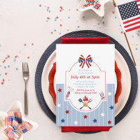 4th of July BBQ Red White Blue Stripes Patriotic