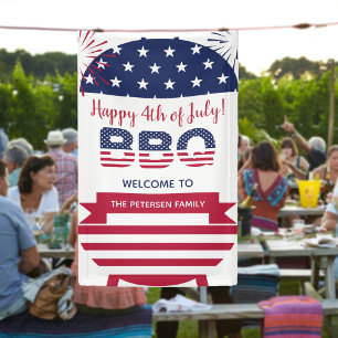 4th of July bbq stars and stripes fireworks Banner