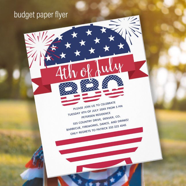 4th of July bbq stars and stripes invitation Flyer (Creator Uploaded)