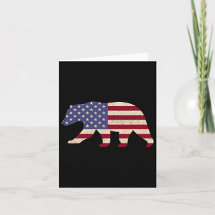 4th Of July Bear Patriotic American Flag Grandpa F Card