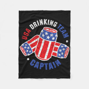 4th Of July Beer Can Flag Usa Drinking Team Tees Fleece Blanket
