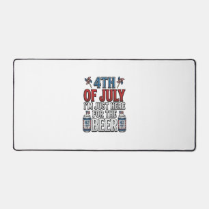 4th of July Beer Vintage Patriotic Shirt Design_1 Desk Mat