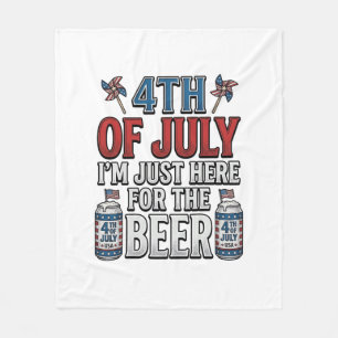 4th of July Beer Vintage Patriotic Shirt Design_1 Fleece Blanket