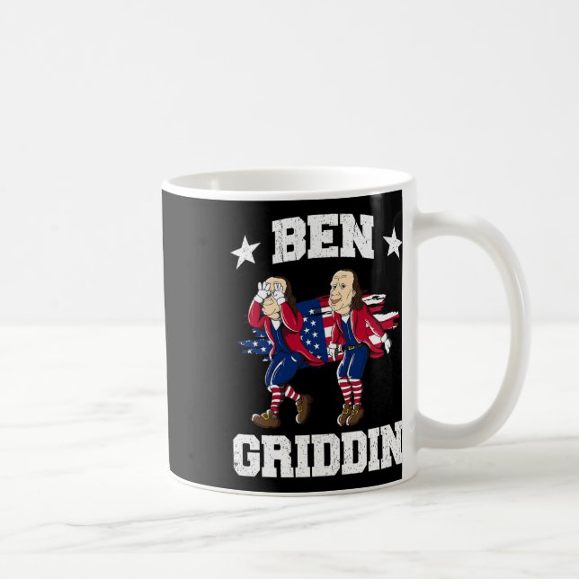 4th Of July Benjamin Franklin Griddy Ben Griddin 1 Coffee Mug (Right)
