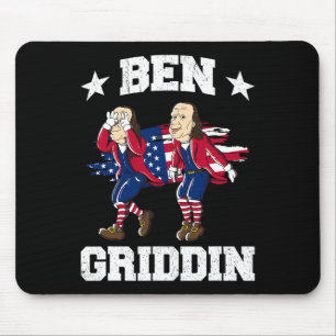 4th Of July Benjamin Franklin Griddy Ben Griddin 1 Mouse Pad