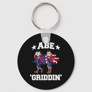 4th Of July Benjamin Franklin Griddy Ben Griddin  Key Ring