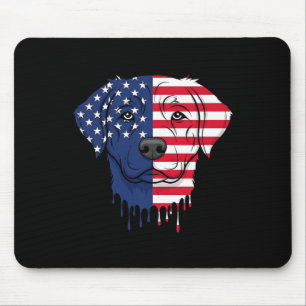 4th of July Bernard Dog AAAmerican Flag Patriotic Mouse Pad