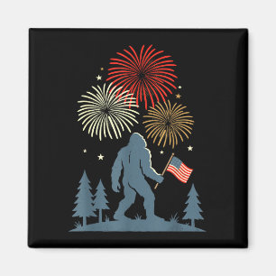 4th of july bigfoot american flag patriotic magnet