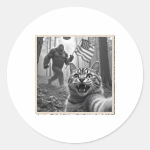 4th Of July Bigfoot And Sasquatch Classic Round Sticker